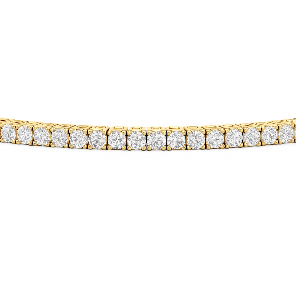 Classic 4-Prong Round Lab Diamond Square Basket Tennis Bracelet with 2 Cut Diamond in 14KT Yellow Gold view 6
