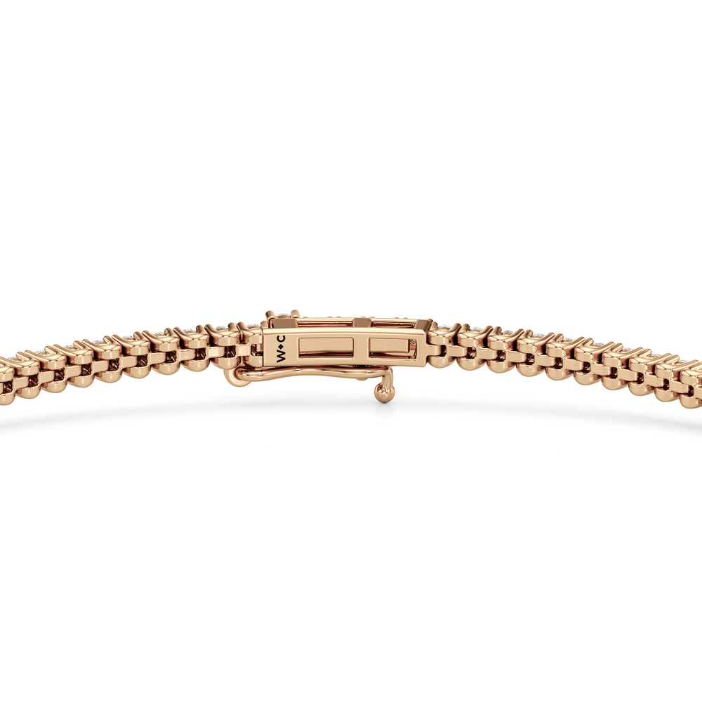 Floating U-Prong Lab Diamond Tennis Bracelet with 1 Cut Diamond in 14KT Rose Gold view 6

