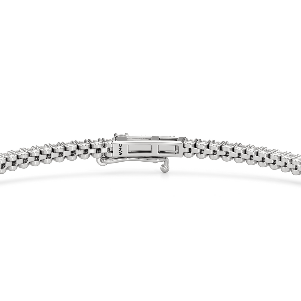 Floating U-Prong Lab Diamond Tennis Bracelet with 1 Cut Diamond in 14KT White Gold view 6
