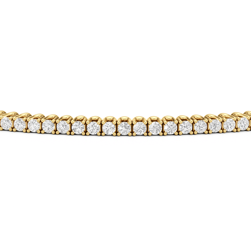Floating U-Prong Lab Diamond Tennis Bracelet with 1 Cut Diamond in 14KT Yellow Gold view 5
