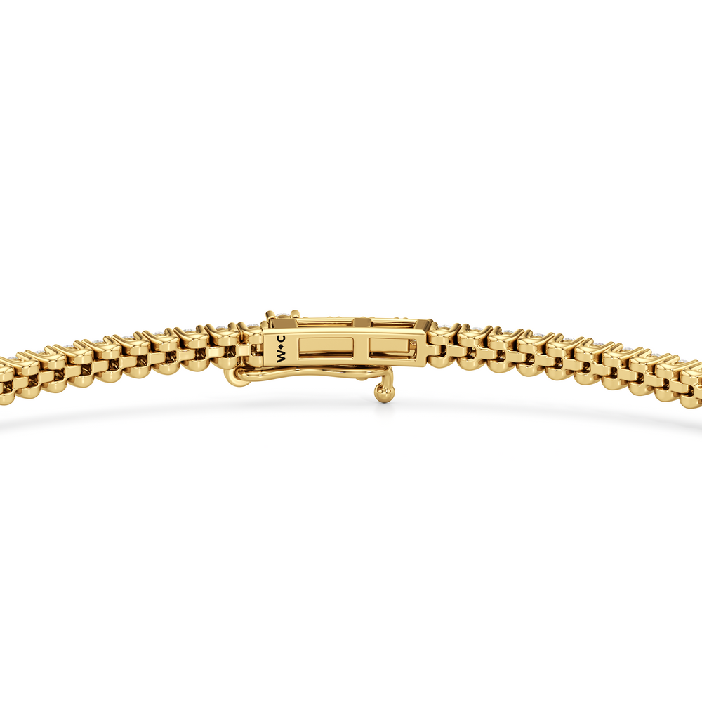 Floating U-Prong Lab Diamond Tennis Bracelet with 1 Cut Diamond in 14KT Yellow Gold view 6
