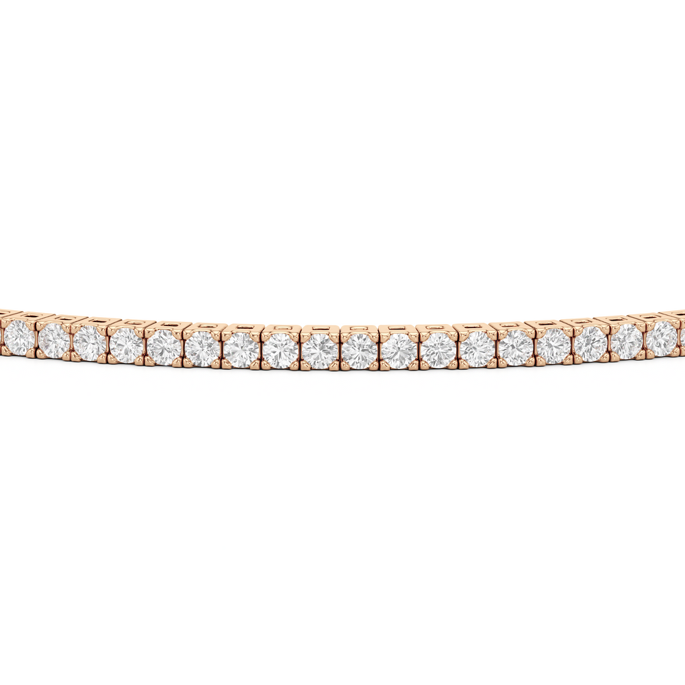 Classic 4-Prong Round Lab Diamond Square Basket Tennis Bracelet with 1 Cut Diamond in 14KT Rose Gold view 6
