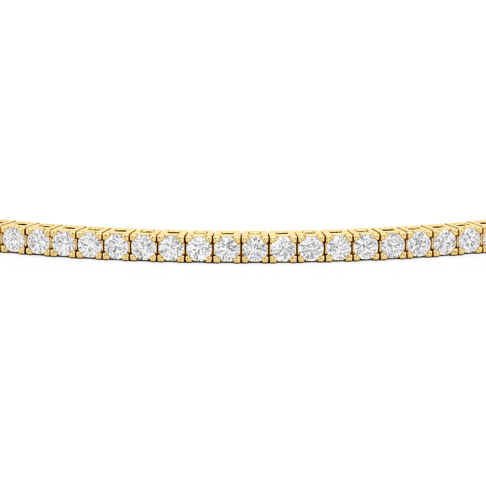 Classic 4-Prong Round Lab Diamond Square Basket Tennis Bracelet with 1 Cut Diamond in 14KT Yellow Gold view 6
