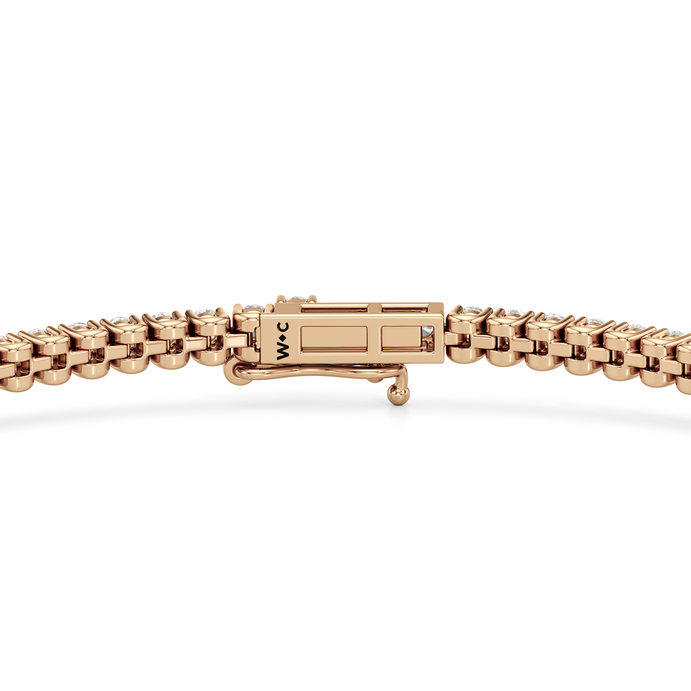 Floating U-Prong Lab Diamond Tennis Bracelet with 2 Cut Diamond in 14KT Rose Gold view 6
