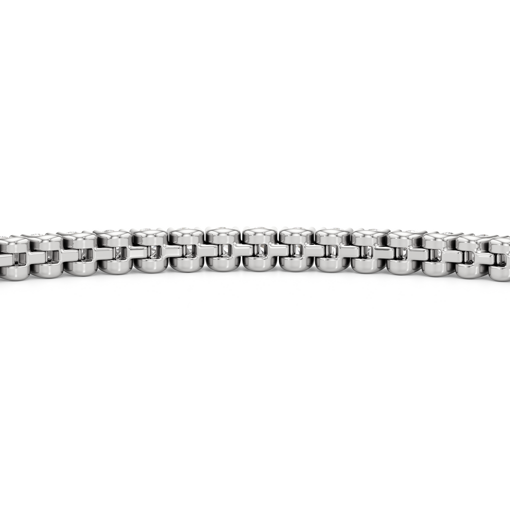 Floating U-Prong Lab Diamond Tennis Bracelet with 2 Cut Diamond in 14KT White Gold view 7
