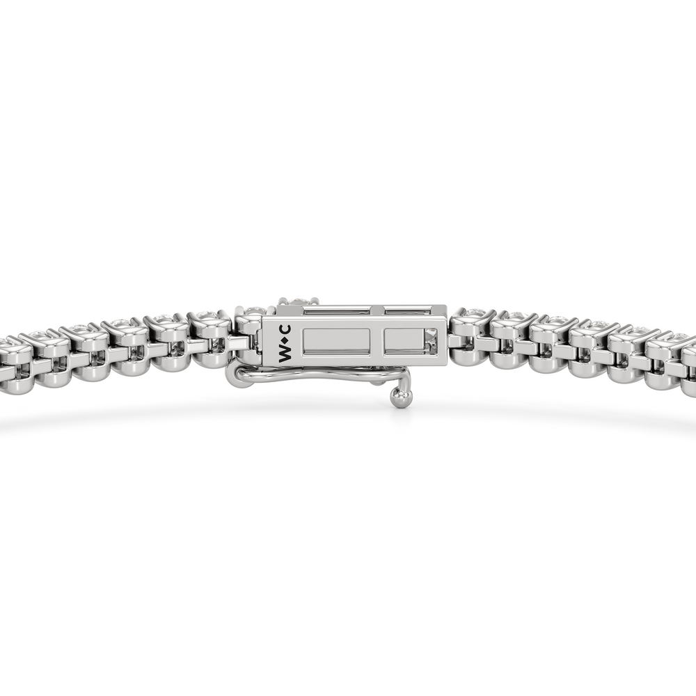 Floating U-Prong Lab Diamond Tennis Bracelet with 2 Cut Diamond in 14KT White Gold view 6
