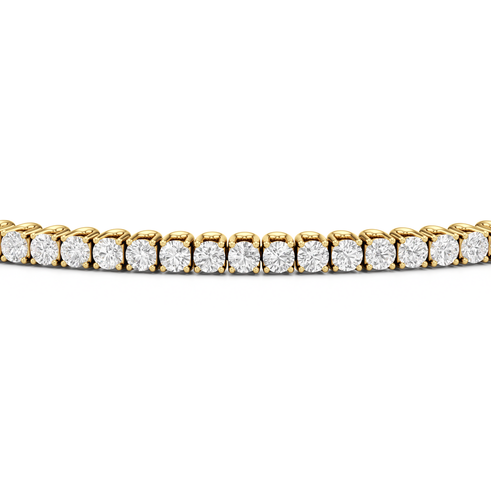 Floating U-Prong Lab Diamond Tennis Bracelet with 2 Cut Diamond in 14KT Yellow Gold view 5
