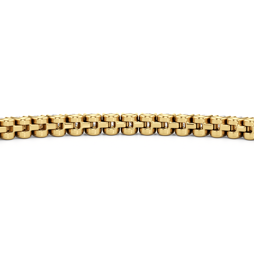 Floating U-Prong Lab Diamond Tennis Bracelet with 2 Cut Diamond in 14KT Yellow Gold view 7

