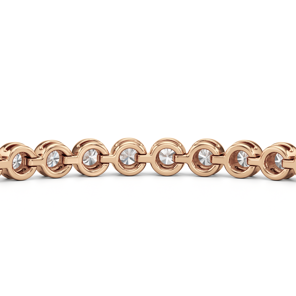 Modern Nugget Lab Diamond Tennis Bracelet with 2 Cut Diamond in 14KT Rose Gold view 7
