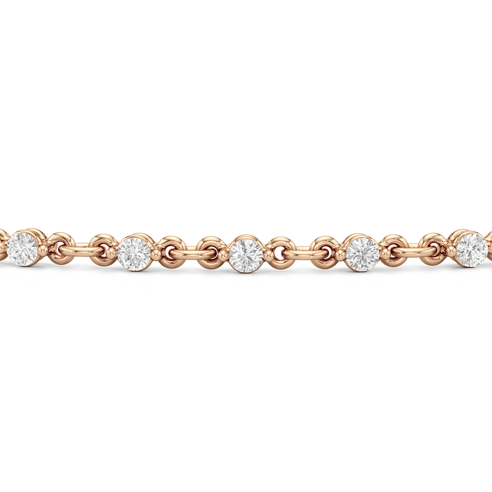 Lab Diamond Chain Link Bracelet with 3/4 Cut Diamond in 14KT Rose Gold view 6
