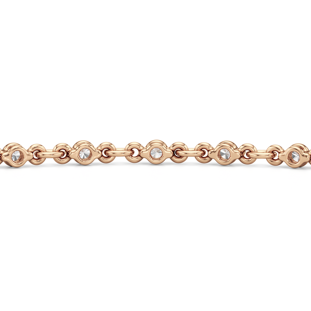 Lab Diamond Chain Link Bracelet with 3/4 Cut Diamond in 14KT Rose Gold view 8
