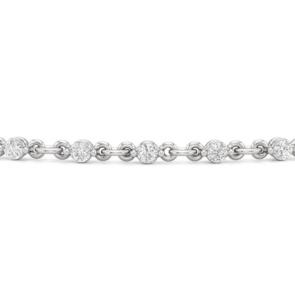 Lab Diamond Chain Link Bracelet with 3/4 Cut Diamond in 14KT White Gold view 6
