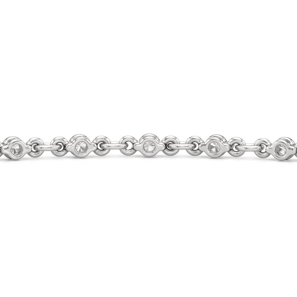 Lab Diamond Chain Link Bracelet with 3/4 Cut Diamond in 14KT White Gold view 8
