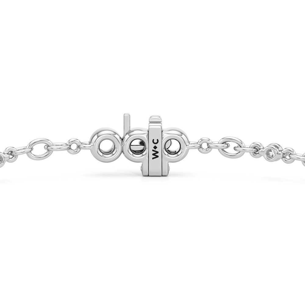 Lab Diamond Chain Link Bracelet with 3/4 Cut Diamond in 14KT White Gold view 7
