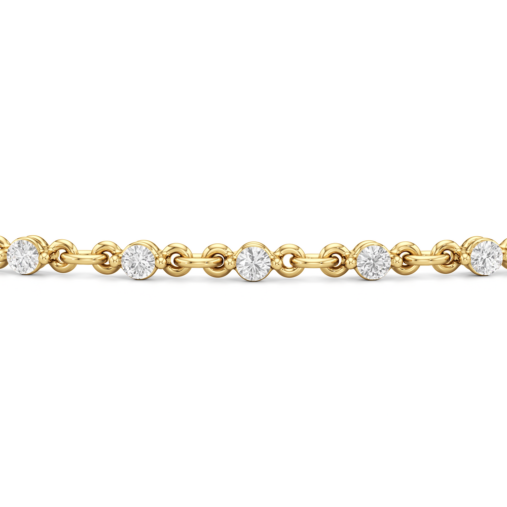 Lab Diamond Chain Link Bracelet with 3/4 Cut Diamond in 14KT Yellow Gold view 6
