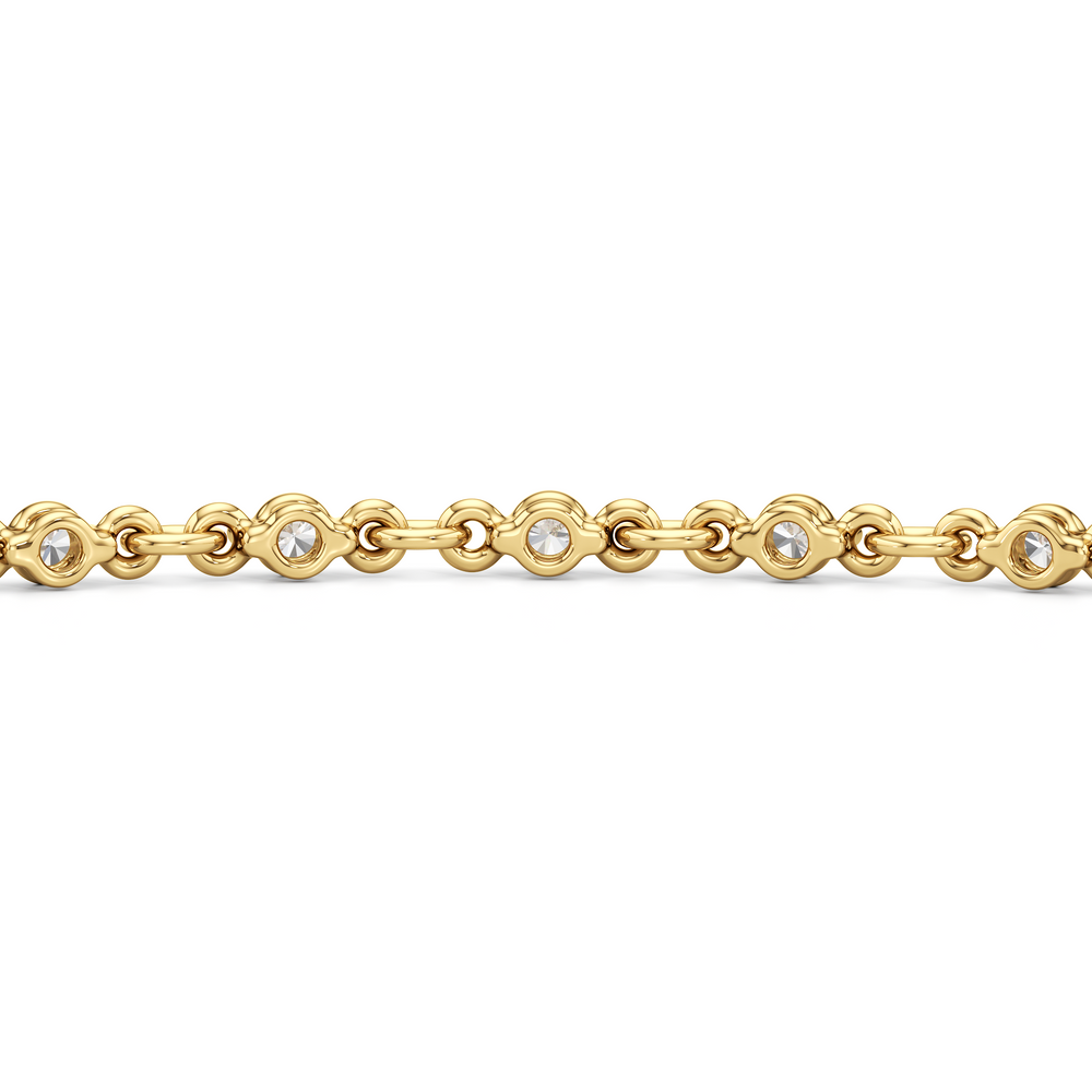 Lab Diamond Chain Link Bracelet with 3/4 Cut Diamond in 14KT Yellow Gold view 8
