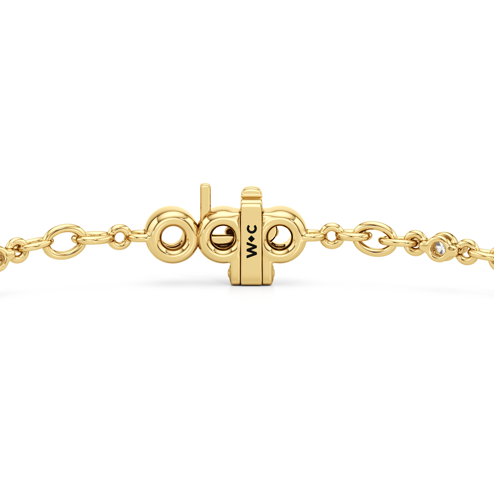 Lab Diamond Chain Link Bracelet with 3/4 Cut Diamond in 14KT Yellow Gold view 7
