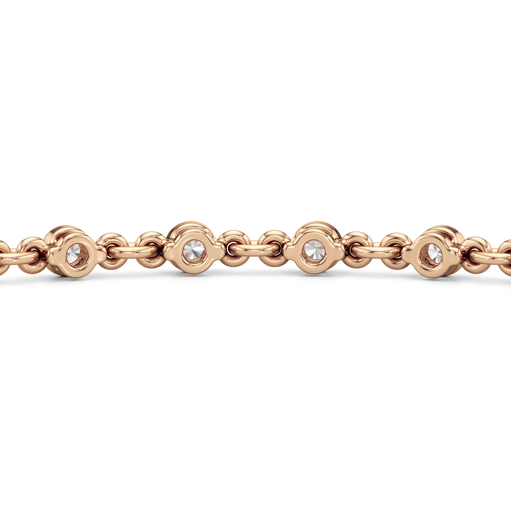 Lab Diamond Chain Link Bracelet with 1 1/3 Cut Diamond in 14KT Rose Gold view 8
