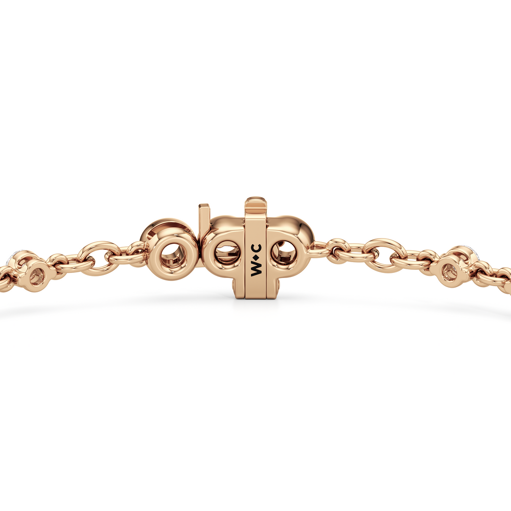 Lab Diamond Chain Link Bracelet with 1 1/3 Cut Diamond in 14KT Rose Gold view 7
