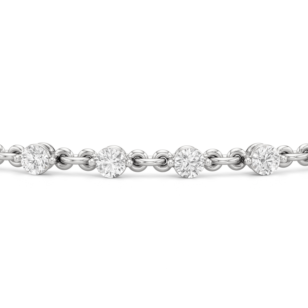 Lab Diamond Chain Link Bracelet with 1 1/3 Cut Diamond in 14KT White Gold view 6
