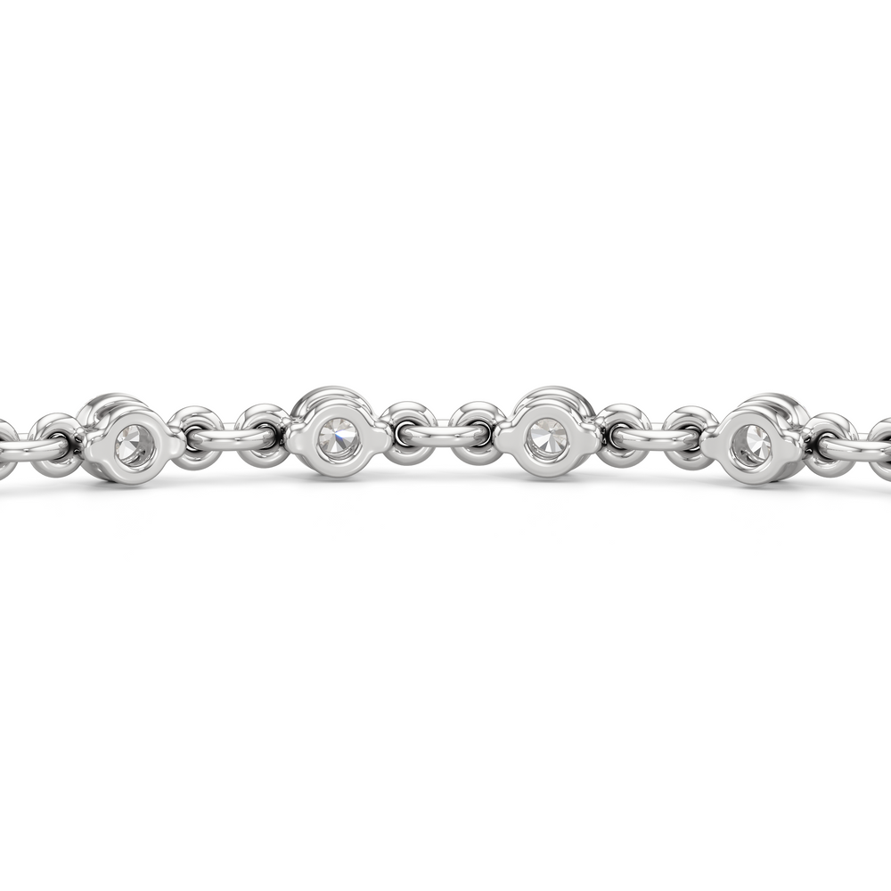 Lab Diamond Chain Link Bracelet with 1 1/3 Cut Diamond in 14KT White Gold view 8
