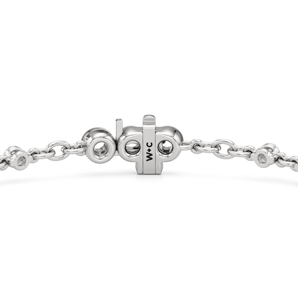 Lab Diamond Chain Link Bracelet with 1 1/3 Cut Diamond in 14KT White Gold view 7
