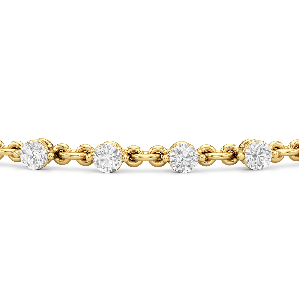 Lab Diamond Chain Link Bracelet with 1 1/3 Cut Diamond in 14KT Yellow Gold view 6
