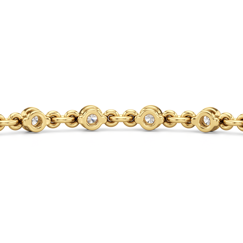 Lab Diamond Chain Link Bracelet with 1 1/3 Cut Diamond in 14KT Yellow Gold view 8
