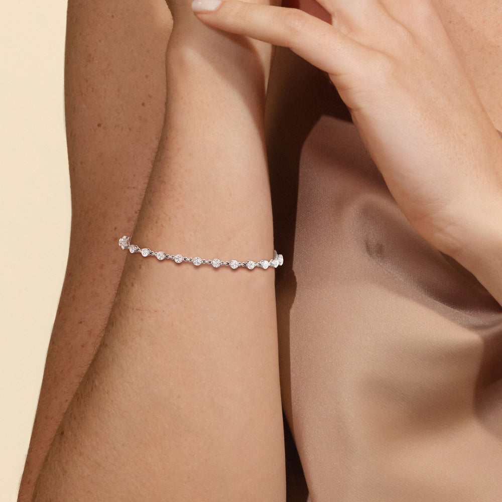 Lab Diamond Chain Link Bracelet with 3 3/8 Cut Diamond in 14KT Rose Gold view 4
