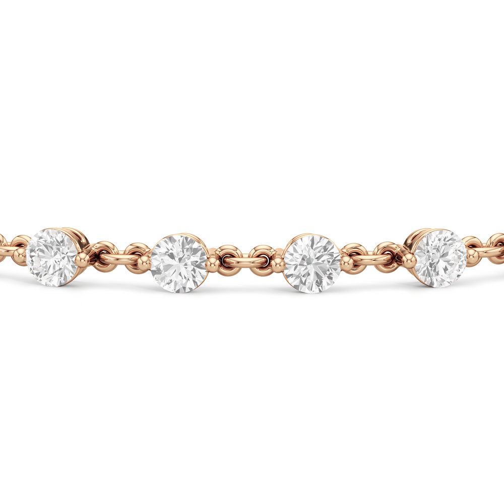 Lab Diamond Chain Link Bracelet with 3 3/8 Cut Diamond in 14KT Rose Gold view 6
