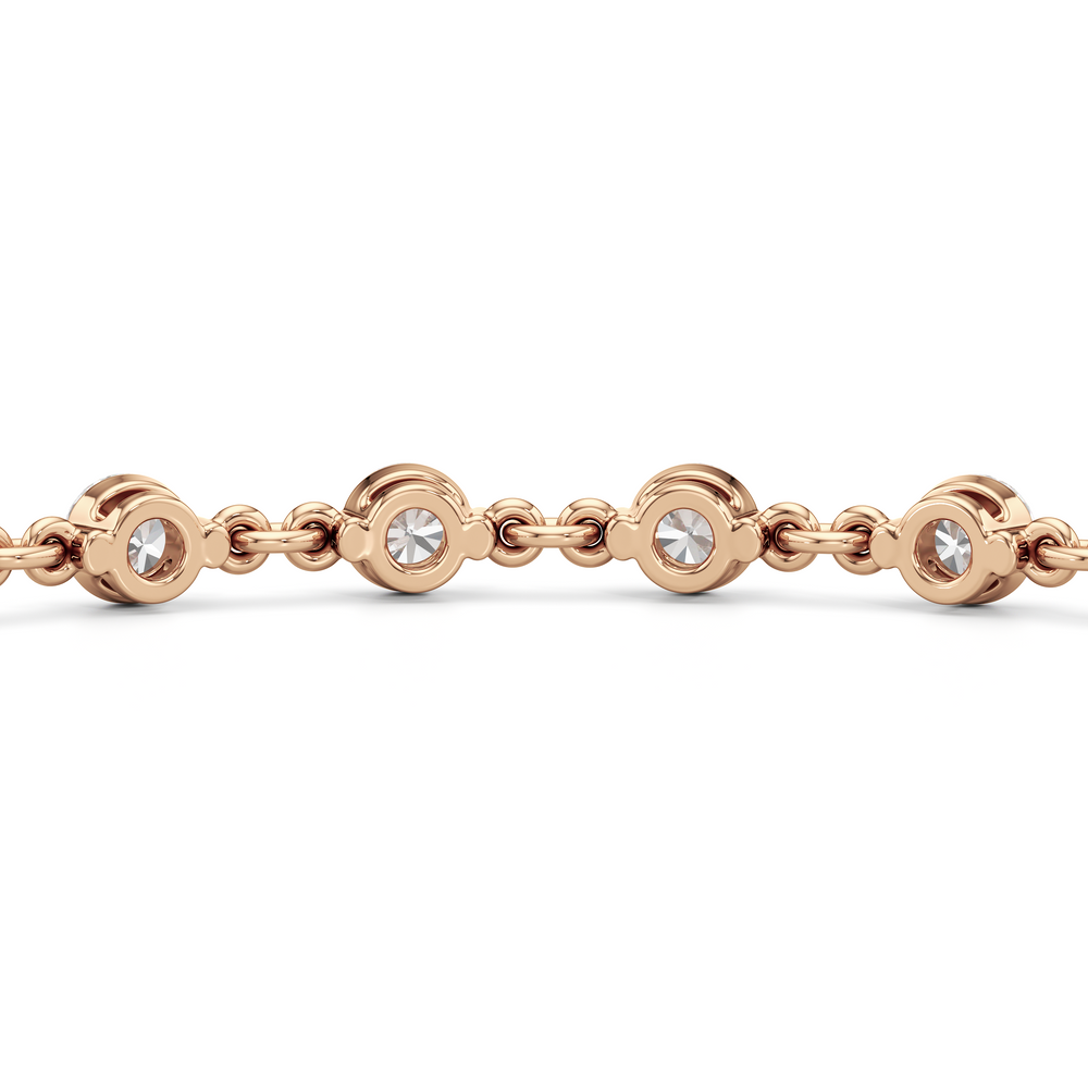 Lab Diamond Chain Link Bracelet with 3 3/8 Cut Diamond in 14KT Rose Gold view 8
