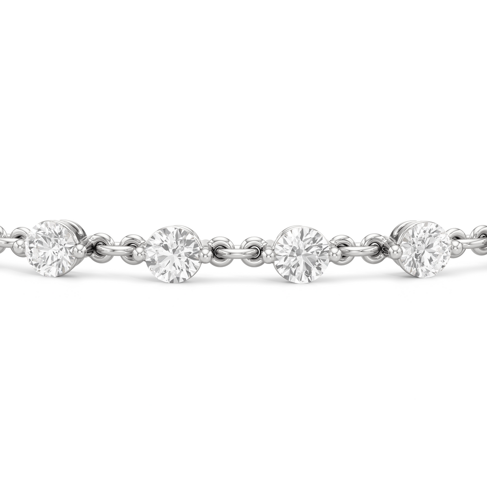 Lab Diamond Chain Link Bracelet with 3 3/8 Cut Diamond in 14KT White Gold view 6
