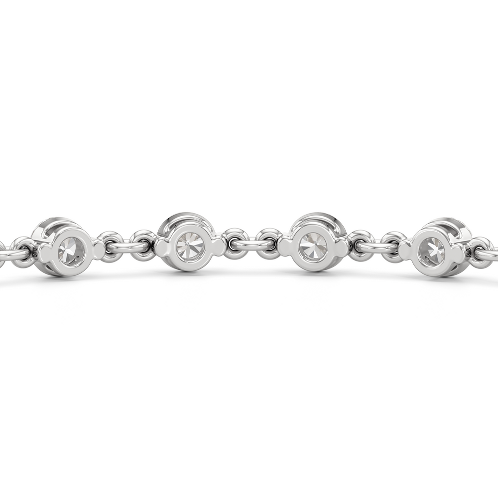 Lab Diamond Chain Link Bracelet with 3 3/8 Cut Diamond in 14KT White Gold view 7
