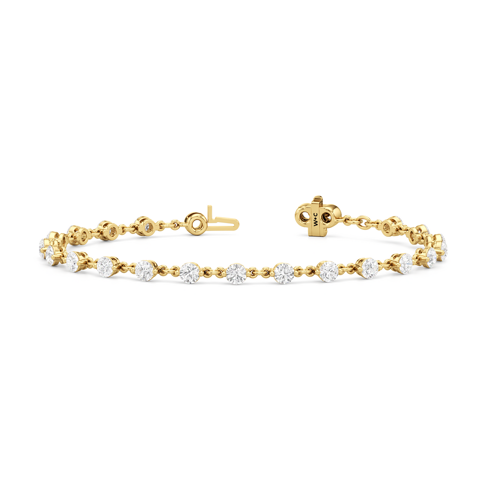 Lab Diamond Chain Link Bracelet with 3 3/8 Cut Diamond in 14KT Yellow Gold view 2
