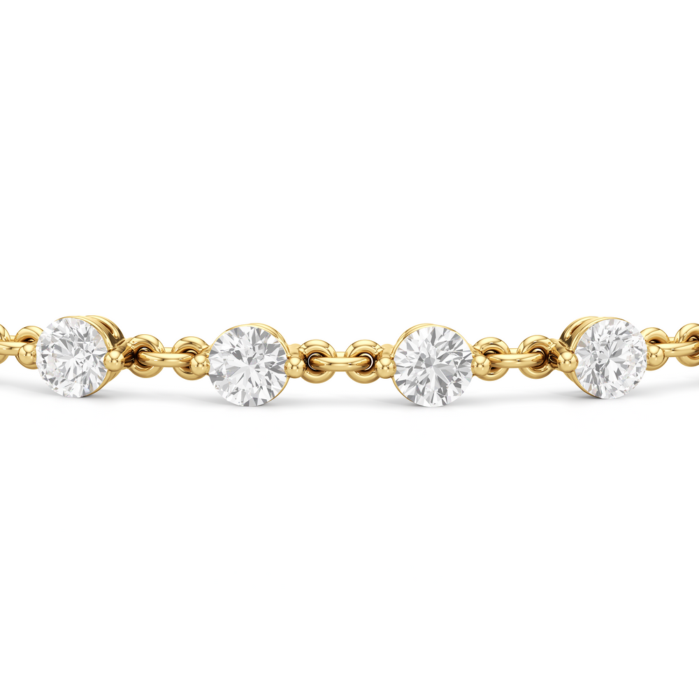 Lab Diamond Chain Link Bracelet with 3 3/8 Cut Diamond in 14KT Yellow Gold view 6

