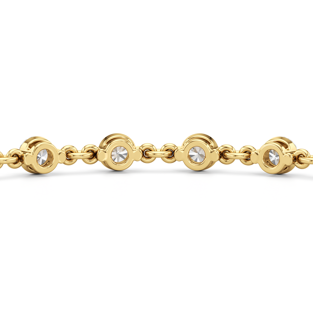Lab Diamond Chain Link Bracelet with 3 3/8 Cut Diamond in 14KT Yellow Gold view 8
