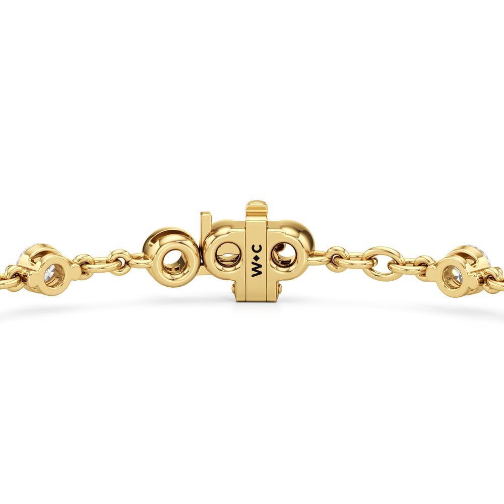 Lab Diamond Chain Link Bracelet with 3 3/8 Cut Diamond in 14KT Yellow Gold view 7
