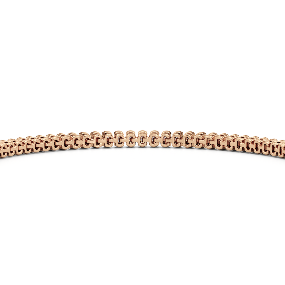 Half-Bezel Lab Diamond Tennis Bracelet with 2 Cut Diamond in 14KT Rose Gold view 7

