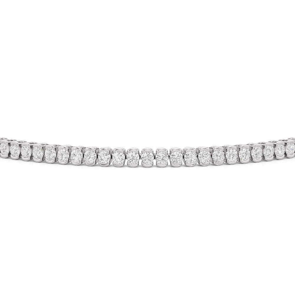 Half-Bezel Lab Diamond Tennis Bracelet with 2 Cut Diamond in 14KT White Gold view 5
