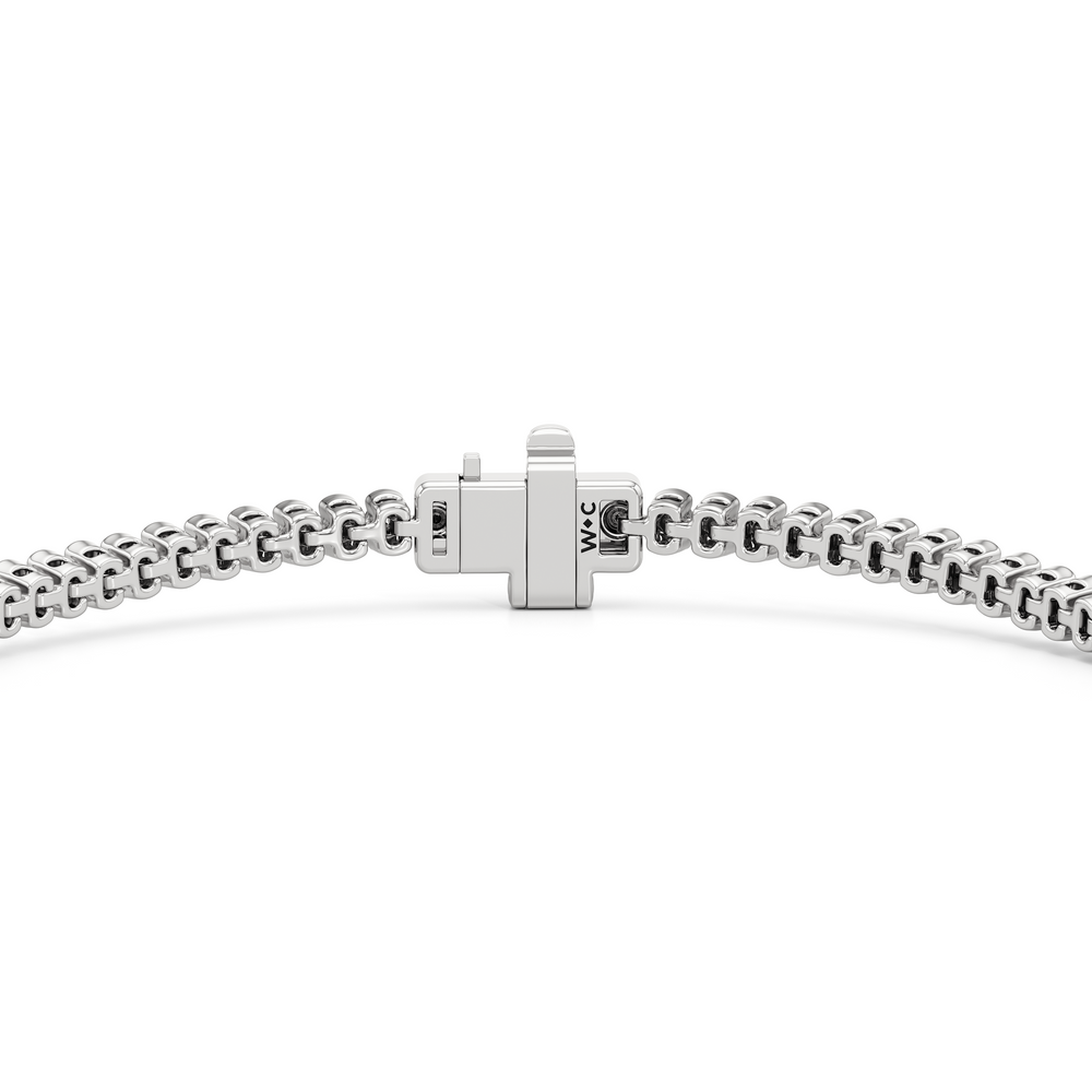 Half-Bezel Lab Diamond Tennis Bracelet with 2 Cut Diamond in 14KT White Gold view 6
