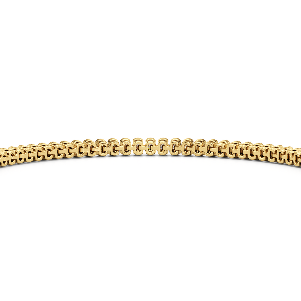 Half-Bezel Lab Diamond Tennis Bracelet with 2 Cut Diamond in 14KT Yellow Gold view 7
