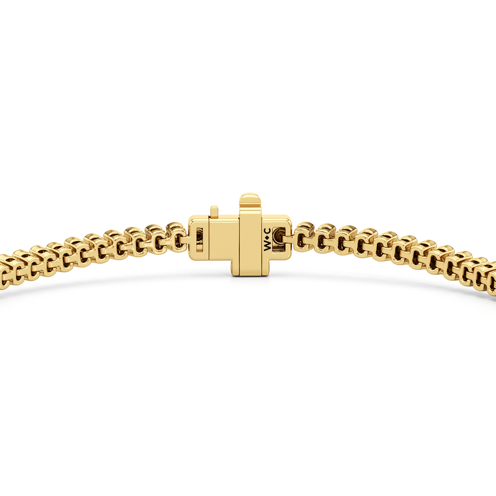 Half-Bezel Lab Diamond Tennis Bracelet with 2 Cut Diamond in 14KT Yellow Gold view 6
