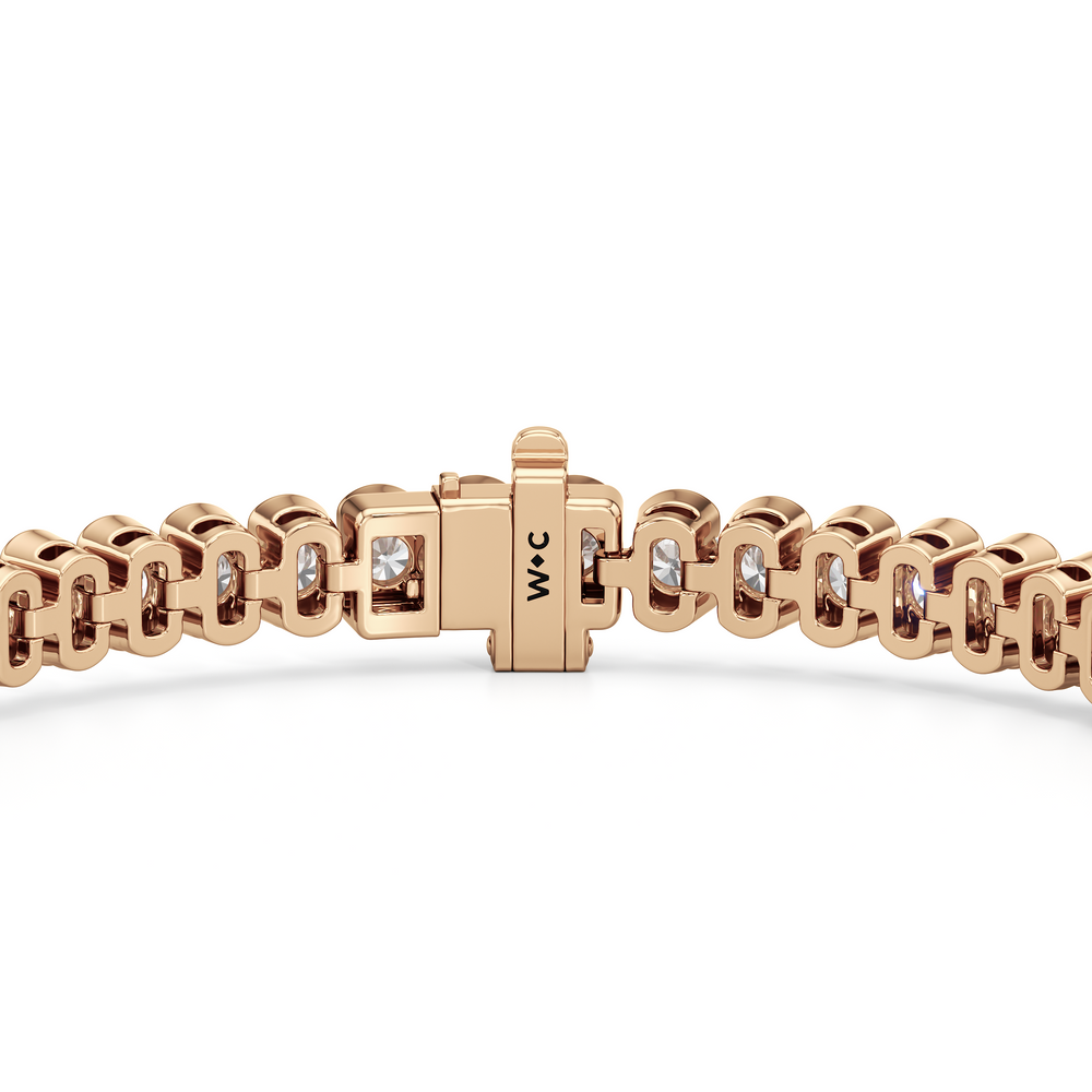 Half-Bezel Lab Diamond Tennis Bracelet with 5 Cut Diamond in 14KT Rose Gold view 6
