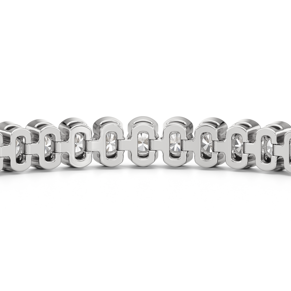 Half-Bezel Lab Diamond Tennis Bracelet with 5 Cut Diamond in 14KT White Gold view 7
