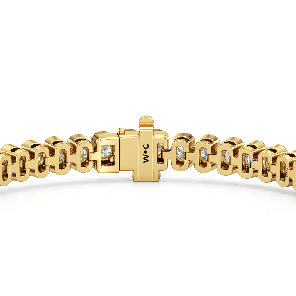 Half-Bezel Lab Diamond Tennis Bracelet with 5 Cut Diamond in 14KT Yellow Gold view 6
