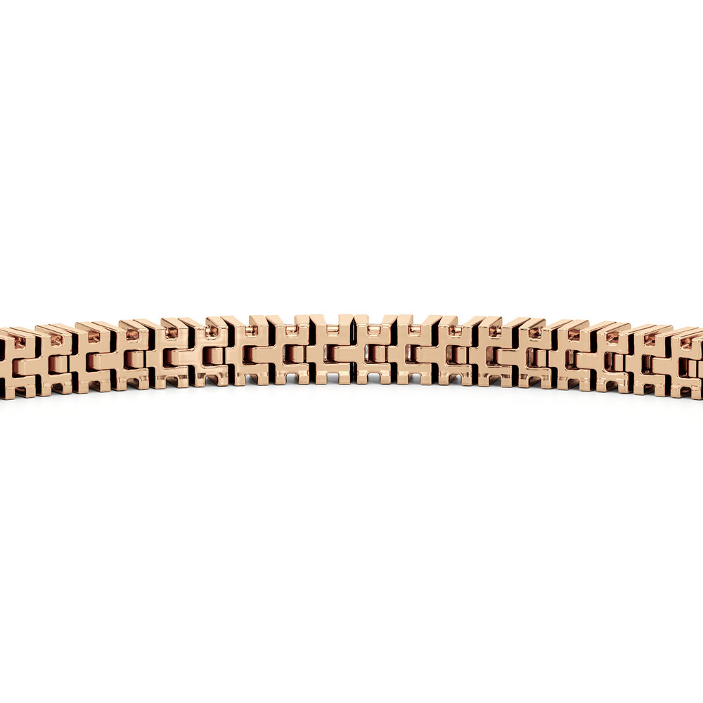 Princess Cut Lab Diamond No-Gap Tennis Bracelet with 3 Cut Diamond in 14KT Rose Gold view 7
