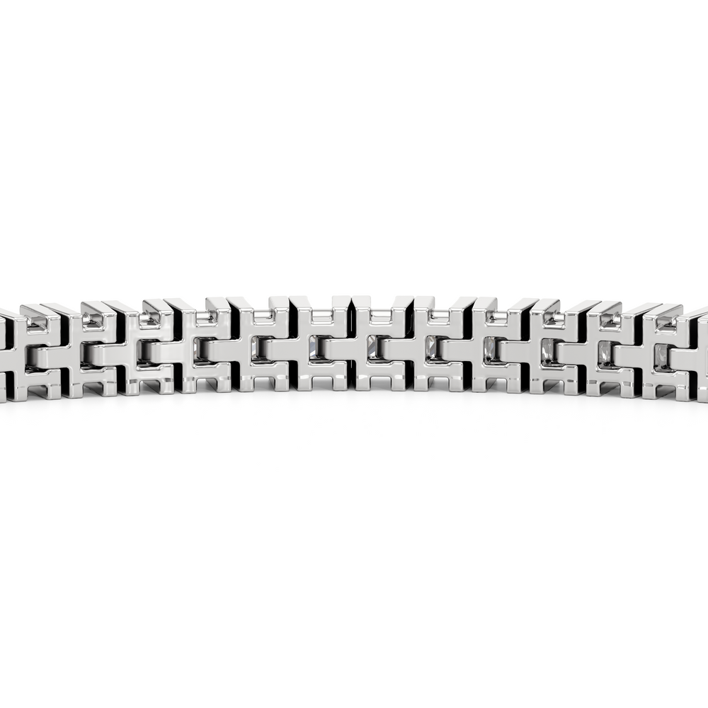 Princess Cut Lab Diamond No-Gap Tennis Bracelet with 4 Cut Diamond in 14KT White Gold view 8
