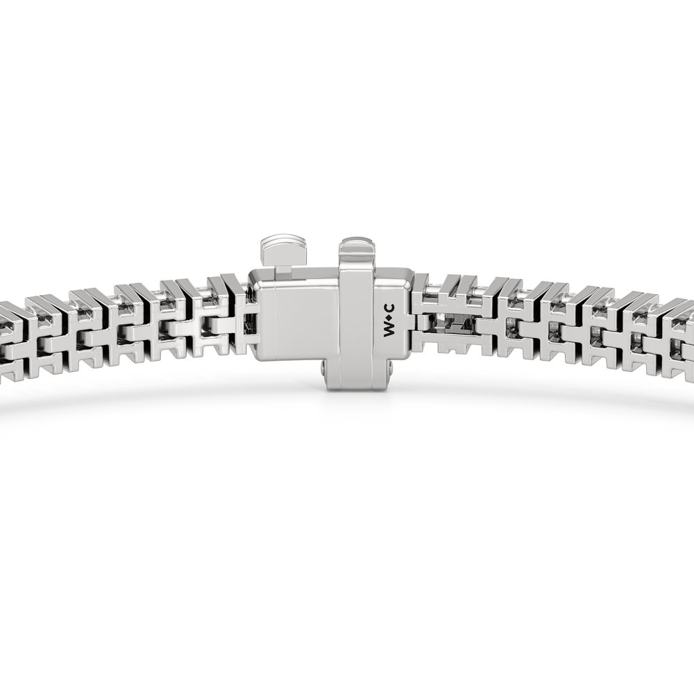 Princess Cut Lab Diamond No-Gap Tennis Bracelet with 4 Cut Diamond in 14KT White Gold view 7

