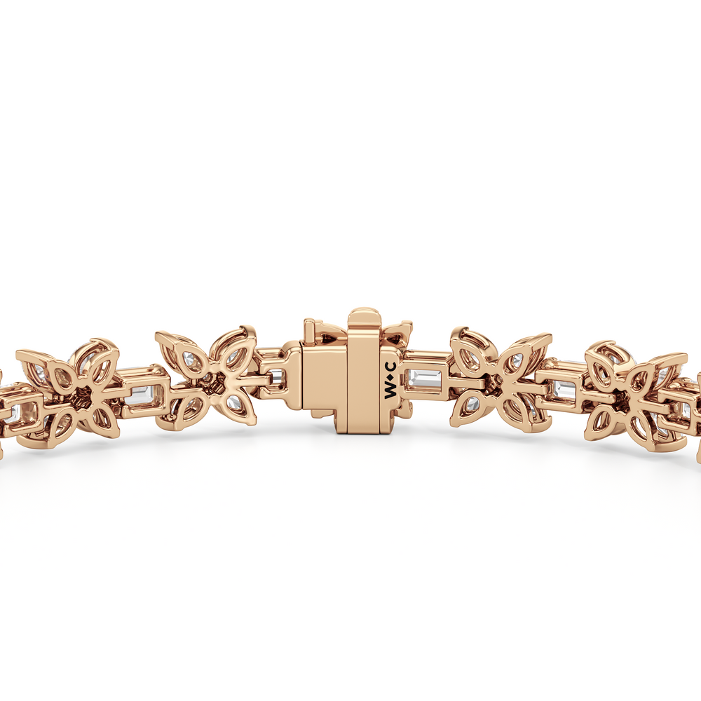 Wildflower Bracelet with 7 Cut Diamond in 14KT Rose Gold view 7
