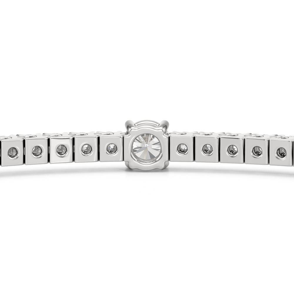 Round Station Tennis Bracelet with 2 3/4 Cut Diamond in 14KT White Gold view 8
